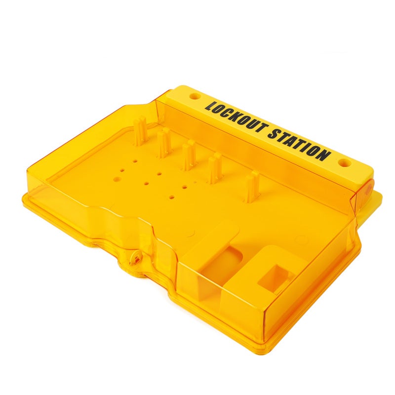 Lockout Tagout Station: 5 Lock Positions Transparent Dustproof Cover - Durable PC Material Secure Wall Fixing Lockout Station for Industrial Safety Sites - Image 4