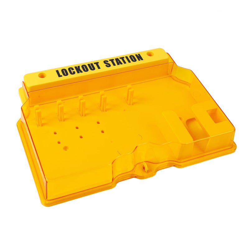 Lockout Tagout Station: 5 Lock Positions Transparent Dustproof Cover - Durable PC Material Secure Wall Fixing Lockout Station for Industrial Safety Sites - Image 3