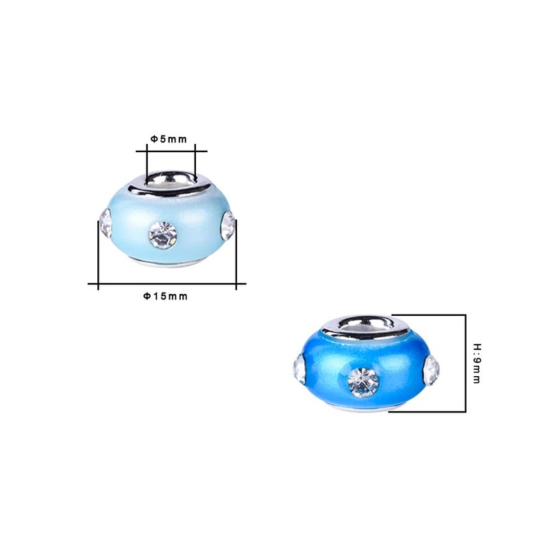 AIPRIDY 120 Pieces Assorted European Craft Beads Large Hole Lampwork Spacer Beads Colorful European Beads for DIY Necklace Bracelet Jewelry Making (Bauhinia) - Image 4