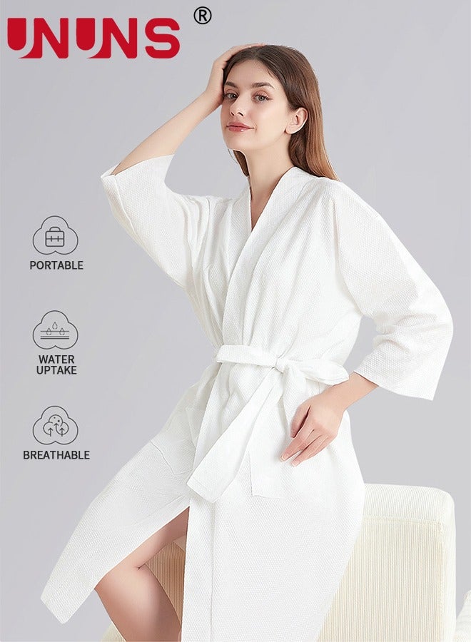 UNUNS Disposable Spa Robes,Non-woven Body Wrap Bathrobe With 2 Hair Drying Cap For Beauty Salon,Unisex One Size Fits All - Image 3