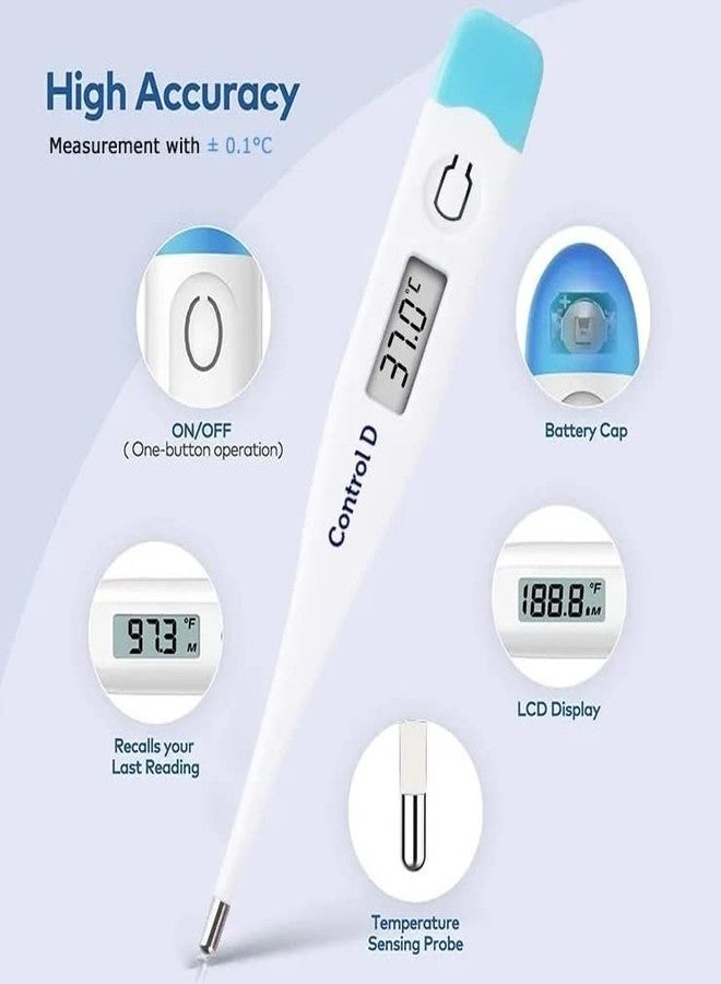 كونترول_دي مقياس حرارة رقمي من Control D يعمل بلمسة واحدة للاستخدام عن طريق الفم أو تحت الإبط للأطفال والبالغين (ضمان لمدة عام واحد) - Image 5