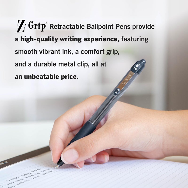 Zebra Pen Z-Grip Retractable Ballpoint Pen, Smooth-Flowing Black Ink, 1.0mm Medium Point, School Supplies, Teacher Supplies, and Office Supplies, 48-Pack (22148) - Image 5