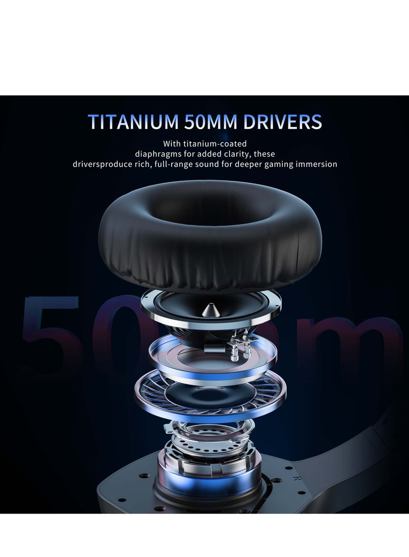 بنيون سماعة ألعاب لاسلكية مزودة بميكروفون عازل للضوضاء للكمبيوتر وPS4 وPS5، سماعة بتقنية 2.4GHz مع ميكروفون لجهاز الكمبيوتر المحمول - Image 2