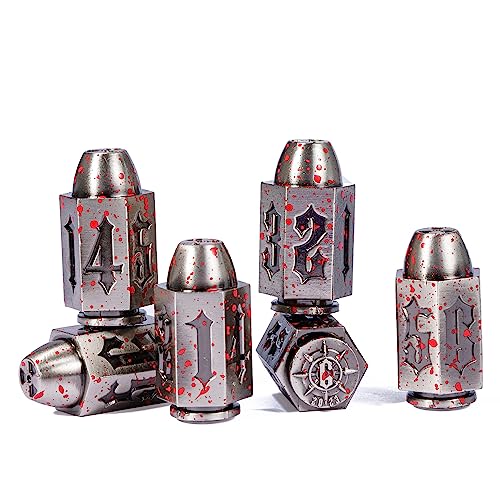 CRITALLIC Bullet Dice Set of 6 Pieces D6 Dice 6 Sized Die for Dungeons and Dragons Role Playing GamesDND Accessories Gifts Bloodstained - Image 1