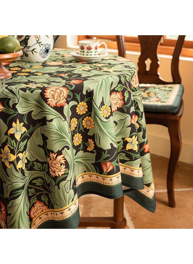 Bluejw Green Tablecloth Advanced Sense Light Luxury Round Table Atmosphere Sense Decorative Cloth Dust-proof Cover Cloth Dining Tablecloth American Advanced Sense - Image 3