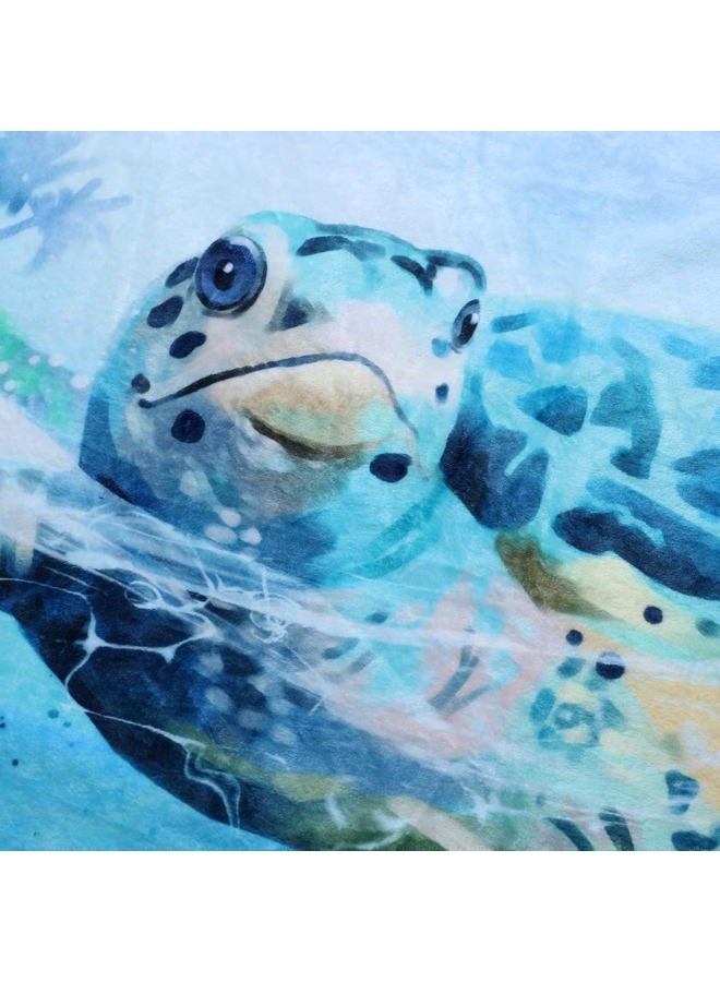 Sviuse Turtle Blanket Throw Sea 3D Turtles Kids Sherpa Blanket Soft Plush Fleece Abstract Tortoise Blue Sea Animals Blanket Gifts for Turtle Lovers Couch Bed Chair Office Sofa (50" x 60", Turtle 1) - Image 4