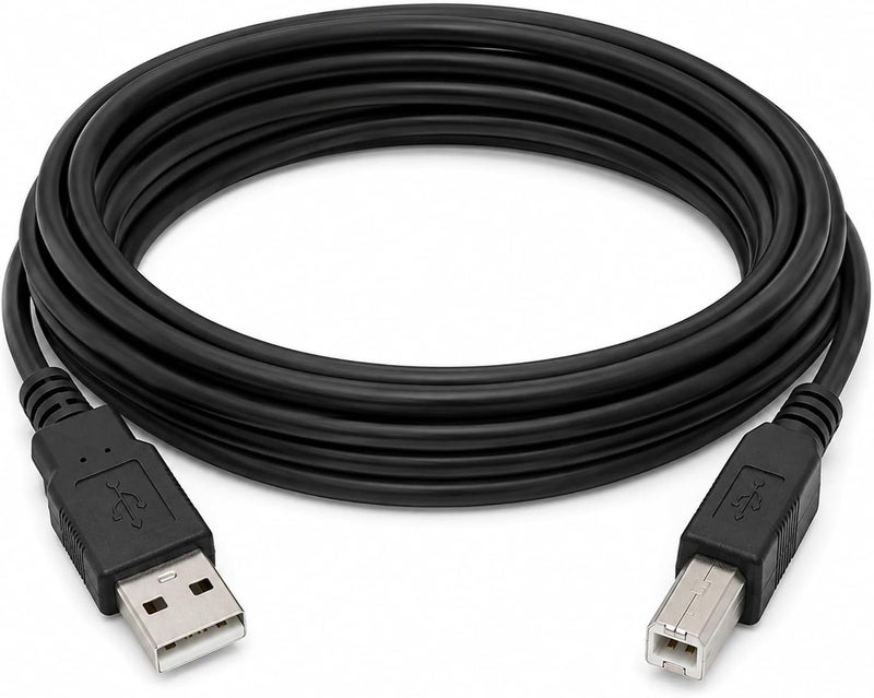  تراضين USB 2.0 Printer Cable 10M, Type-A to Type-B High-Speed 480Mbps Cord, Flexible PVC Jacket, Compatible with HP, Canon, Epson, Brother, Dell Printers, Scanners, Windows Mac Linux - Black-10M - Image 1
