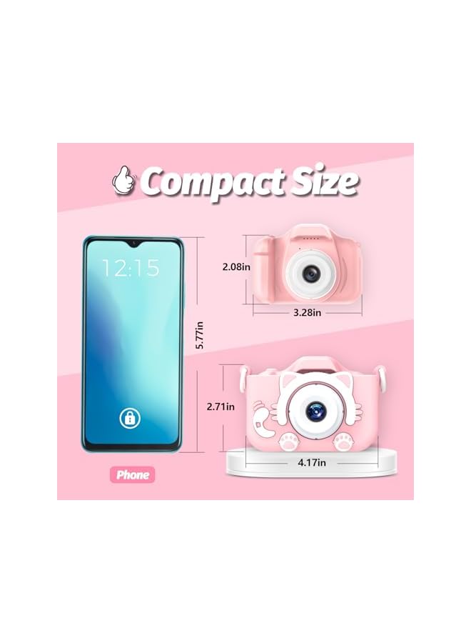 Goopow Kids Camera Toys for 3-8 Year Old Girls Boys,Children Digital Video Camcorder Camera with Cartoon Soft Cover, Best Chritmas Birthday Festival Gift for Kids - 32G SD Card Included  - Image 2