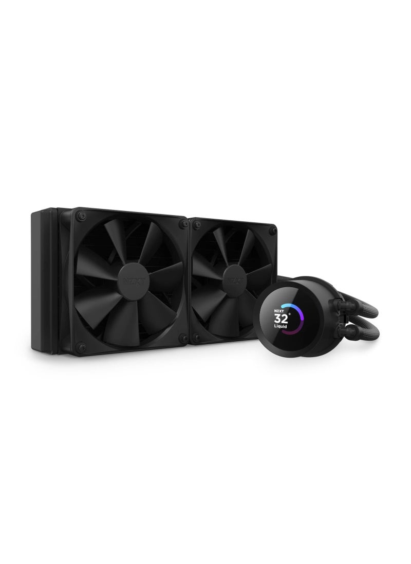 NZXT - NZXT Kraken 240 240mm AIO Liquid Cooler with LCD Display Black - RL-KN240-B1 - Image 1