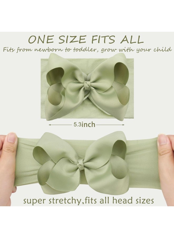 YelaJoy 12PCS Baby Nylon Headbands, Soft Stretchy Newborn Head Bands With Handmade Bows, Comfortable Baby Head Cover For Infants Toddlers Girls Photography Props Accessories Newborn Gifts - Image 3
