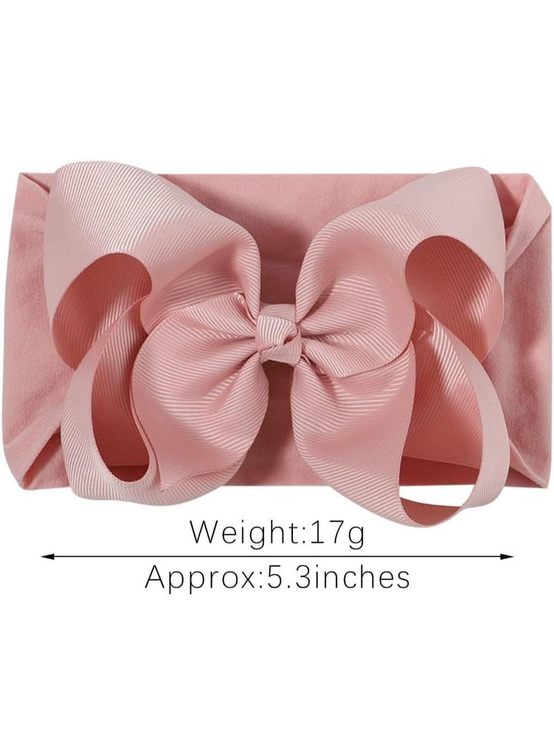 YelaJoy 12PCS Baby Nylon Headbands, Soft Stretchy Newborn Head Bands With Handmade Bows, Comfortable Baby Head Cover For Infants Toddlers Girls Photography Props Accessories Newborn Gifts - Image 4