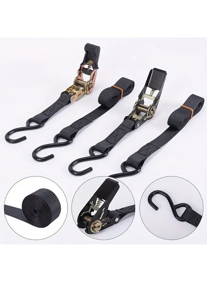 Orange Ratchet Tie Down Straps 8M 26 24FT Cargo Truck Motorcycle Luggage Fastening Belt - Image 2