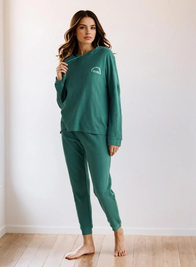 سبلاش فيڤ طقم بيجامة بنقشة الوافل