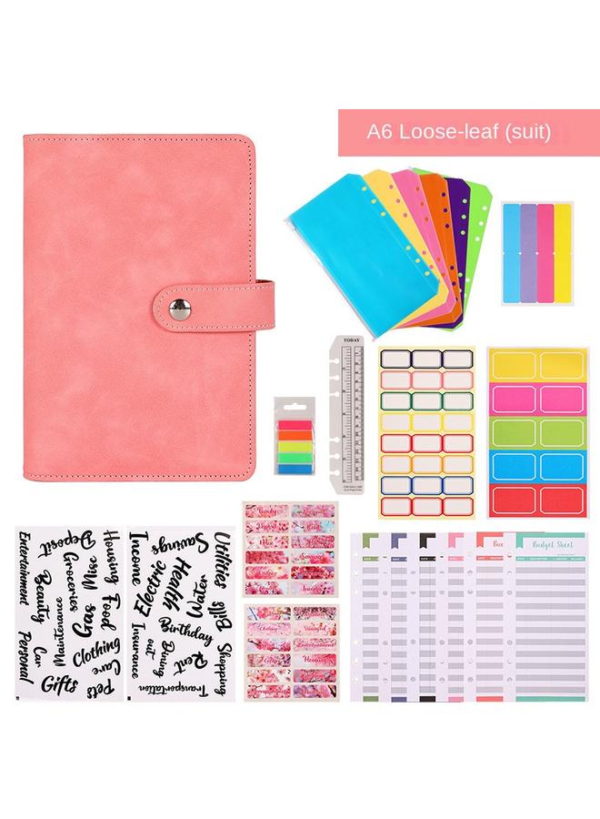 Bluejw Macaron Skin Sense Hand Ledger Suit PVC Budget Card Labeling English Book Magnetic Button Notepad Portable Notes - Image 1