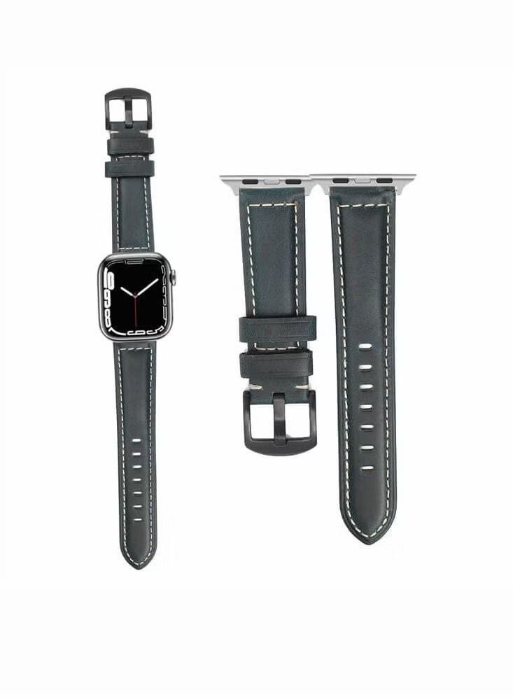vesus Retro Wax Genuine Leather Replacement Band For Apple Watch 41/40/38mm Series 7/6/5/4/SE