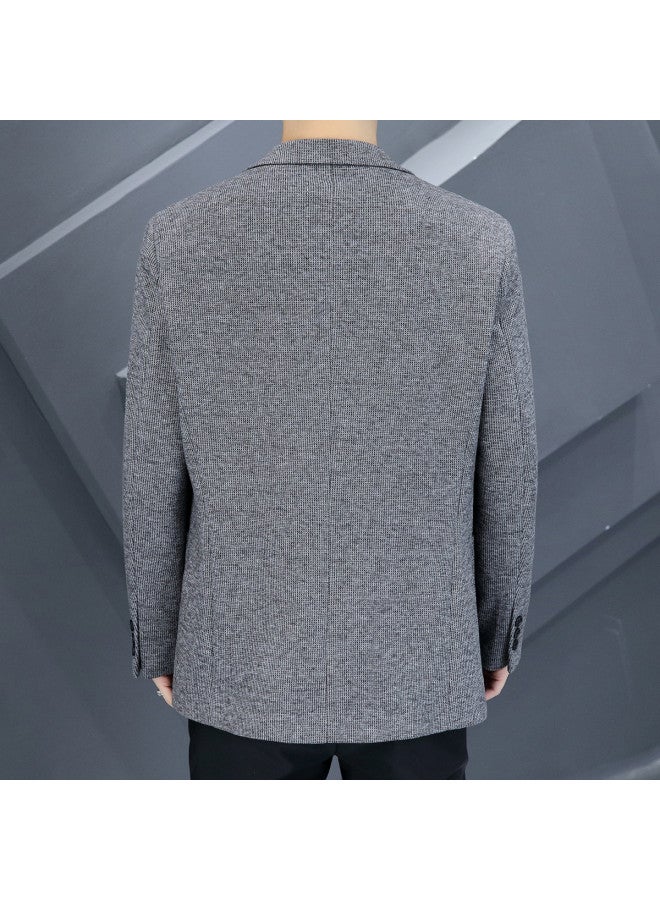 Fapai Contains Wool] Spring And Autumn Lightweight Simple Versatile Casual Single-breasted Jacket Comfortable Suit Men's Suit - Image 3