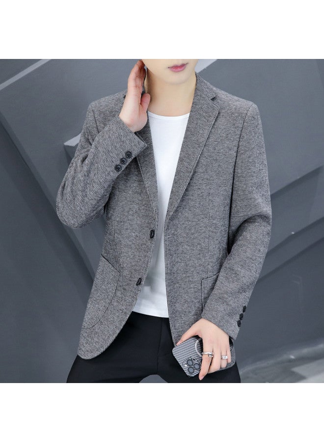 Fapai Contains Wool] Spring And Autumn Lightweight Simple Versatile Casual Single-breasted Jacket Comfortable Suit Men's Suit - Image 5