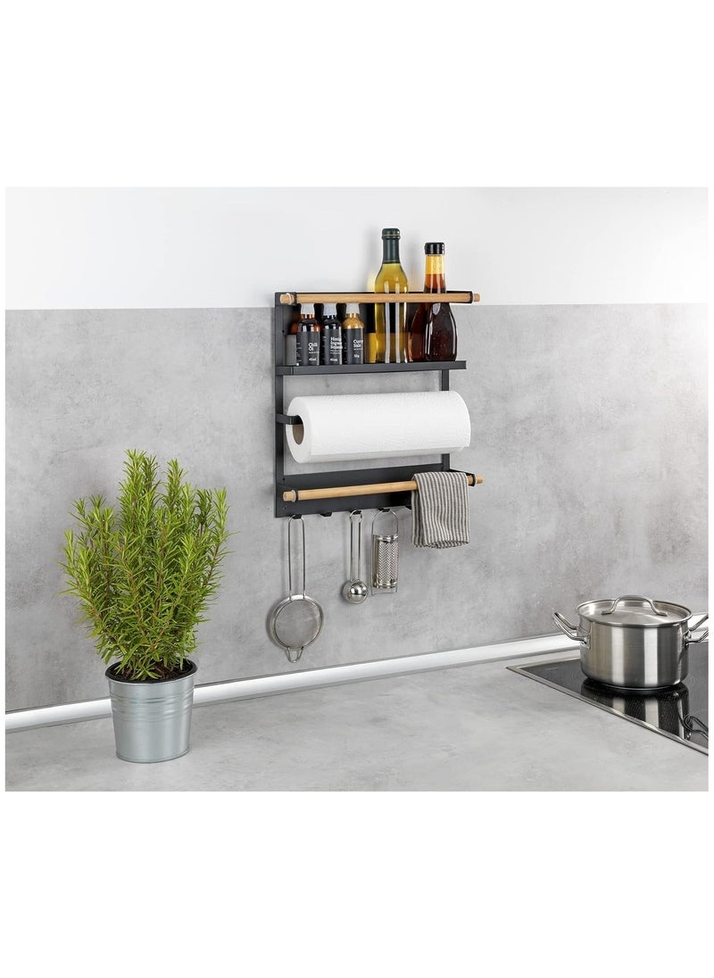 1st - Refrigerator Spice Rack Storage Rack with Paper Towel Holder Rustproof - Image 1