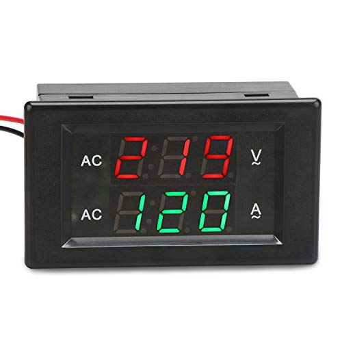 DROK عداد الفولت والأمبير DROK، مقياس فولت رقمي وأمبير AC 500V 200A، 0.39 بوصة LED 2 في 1 مقياس متعدد، جهاز اختبار الجهد والتيار ذو سلكين مع محول تيار - Image 2