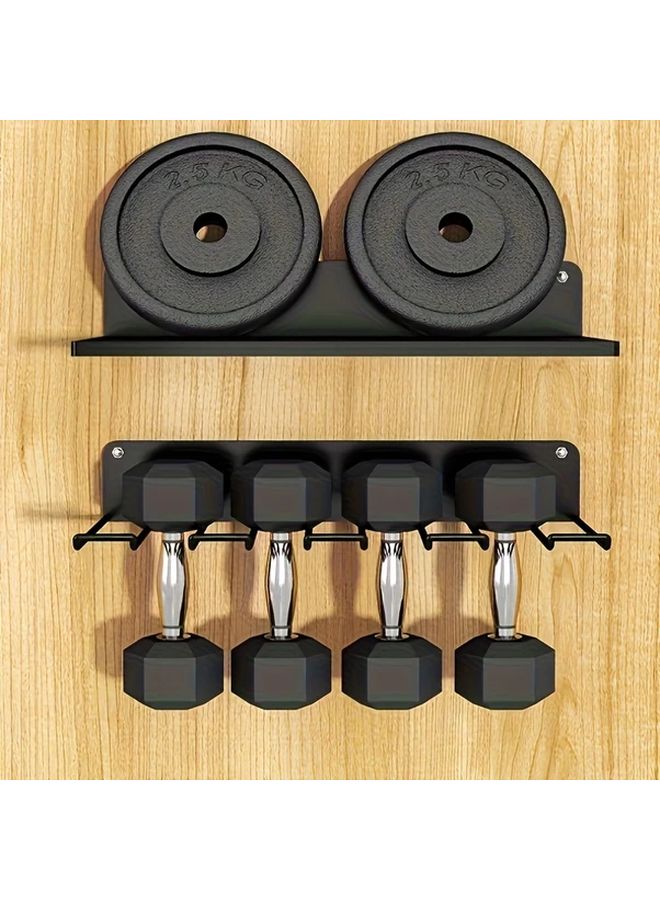 Single Layer Wall Mounted Heavy Duty Tool Organizer Rack Black Metal Storage - Image 5