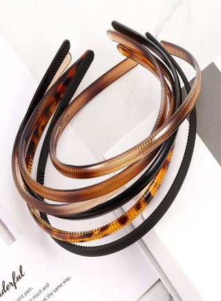 6 Pieces Plastic Headbands with Teeth, Fashion Skinny DIY Hair Bands Non Slip, Hair Accessories for Women Girls 8 mm(Multi-color) - view 3