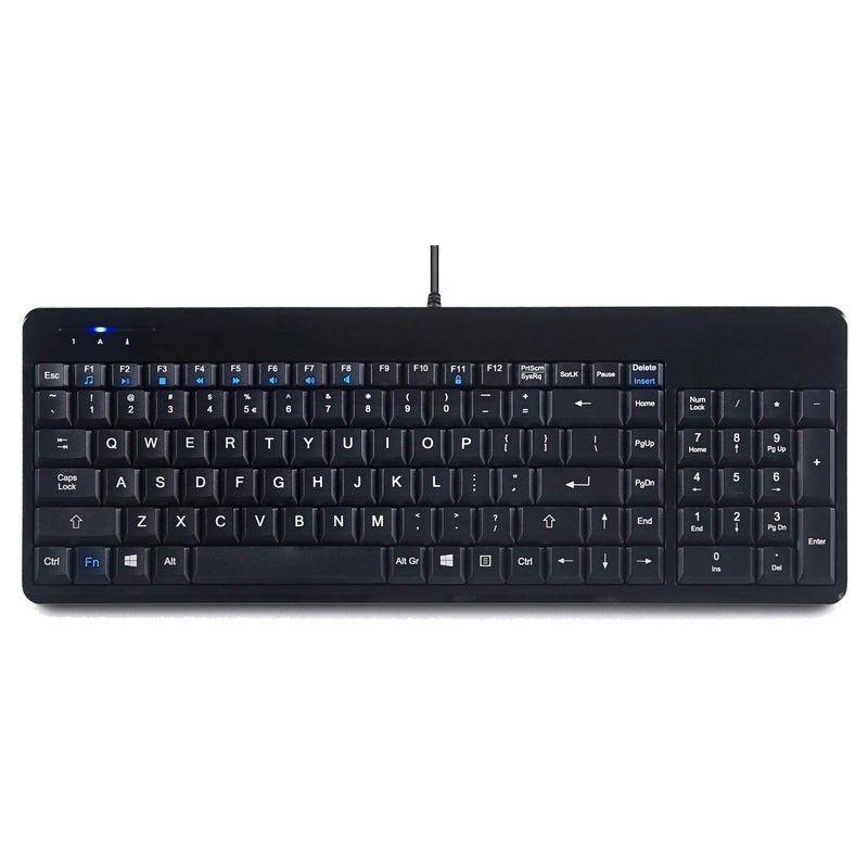 Perixx PERIBOARD220H Wired Compact USB Keyboard with 2 Hubs Buildin Numeric Keypad Black US English - Image 2
