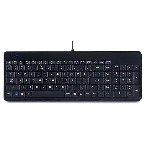 Perixx PERIBOARD220H Wired Compact USB Keyboard with 2 Hubs Buildin Numeric Keypad Black US English - Image 1