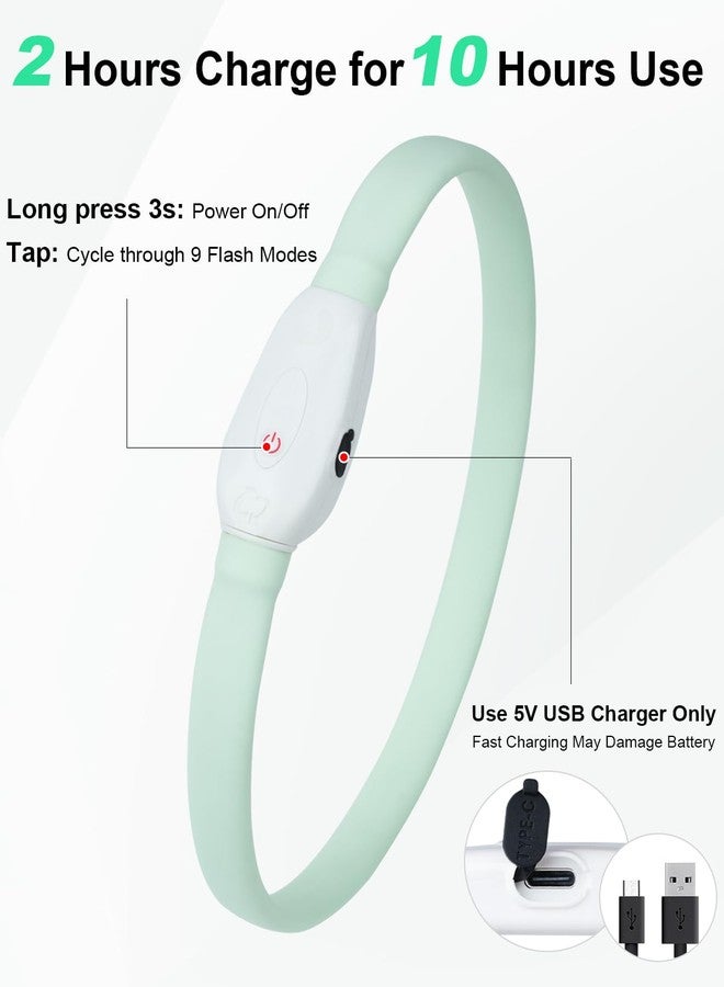 Joytale Light Up Dog Collar, Rainproof and Rechargeable LED, 9 Flashing Modes, Glow for Night Walking, Cuttable Soft Silicone Collar for Small and Medium Dogs, 17.7 Inch - Image 5