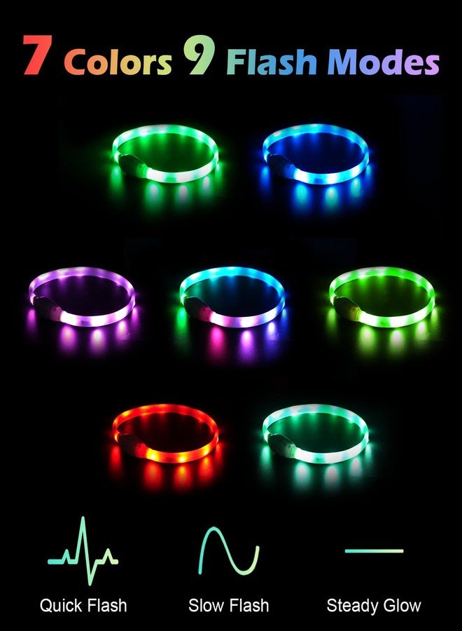 Joytale Light Up Dog Collar, Rainproof and Rechargeable LED, 9 Flashing Modes, Glow for Night Walking, Cuttable Soft Silicone Collar for Small and Medium Dogs, 17.7 Inch - Image 4