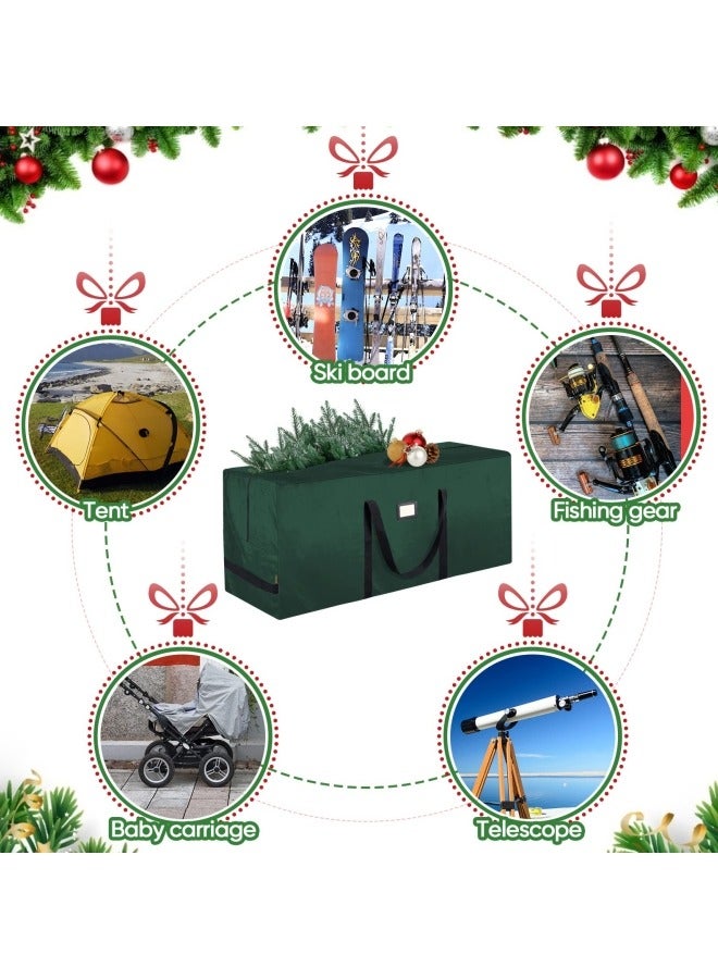 GGEROU حقيبة تخزين شجرة عيد الميلاد الكبيرة جداً بطول 9 أقدام مع مقابض معززة وسحابات مزدوجة لفتح واسع باللون الأخضر - Image 5