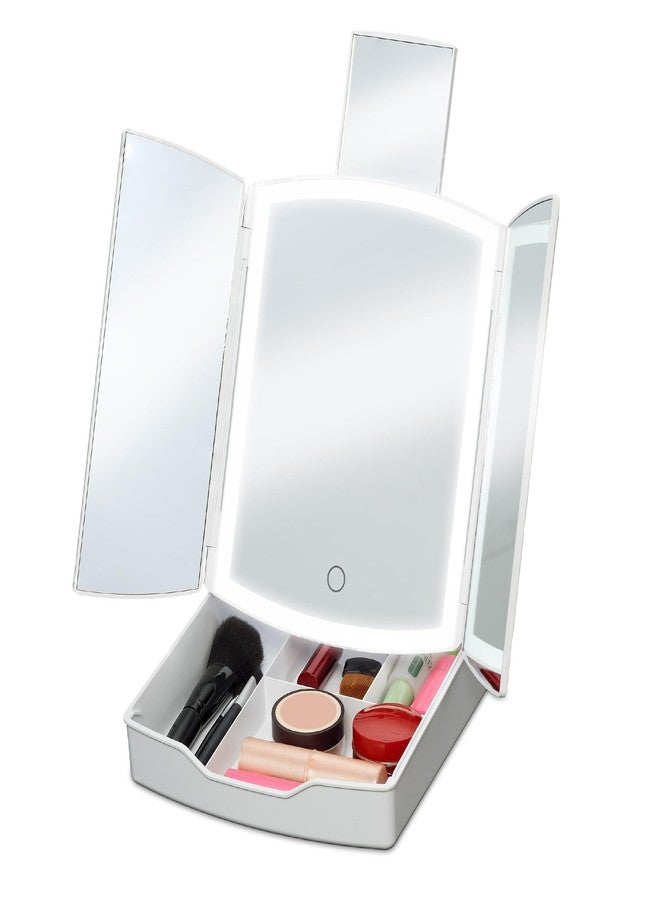 iHome Vanity Mirror with Lights and Makeup Organizer, Travel Mirror with Three Color Light Modes (iCVS30) - Image 1