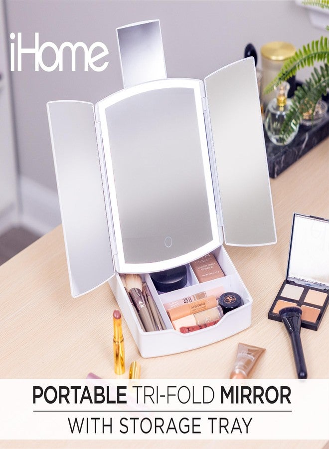 iHome Vanity Mirror with Lights and Makeup Organizer, Travel Mirror with Three Color Light Modes (iCVS30) - Image 2