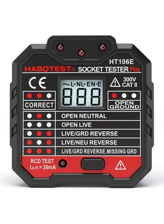 Advanced RCD Electric Socket Tester Automatic Neutral Live Earth Wire Testing Circuit Tester Wall Plug Breaker Finder Electric Leakage Test with Voltage Backlight LCD Display - pzsku/Z3C0951B02BCCFCFDA453Z/45/_/1663241865/923301e4-4978-4a4c-b290-ff72b7e37424
