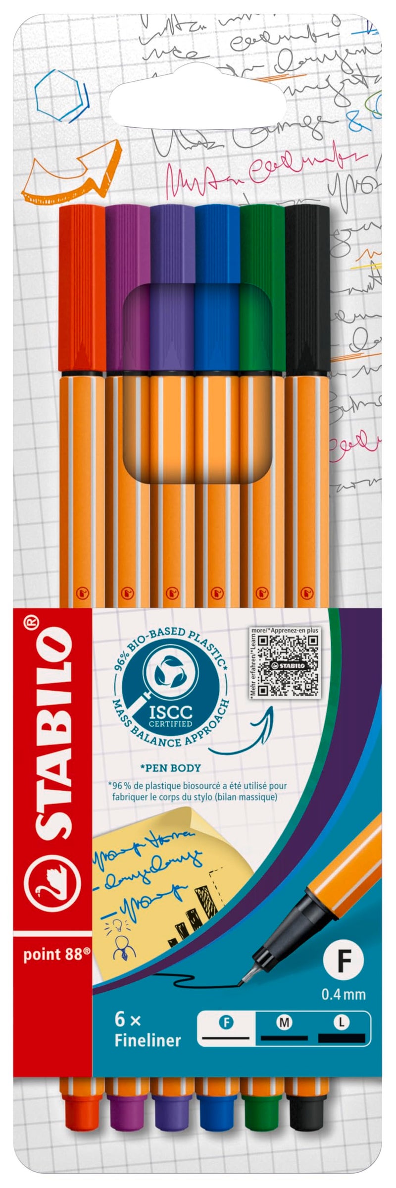 STABILO point 88 Fineliner Pack of 6 Assorted colors - Image 2