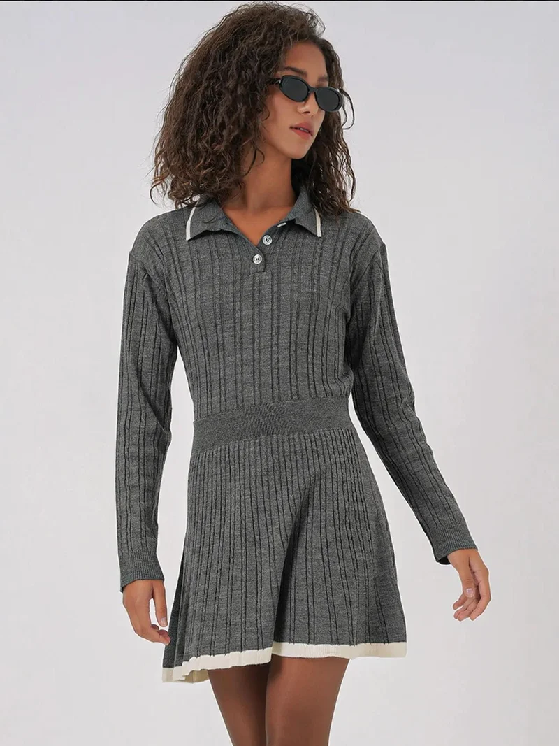 BDART Polo Collar Textured Knit Co-Ord Set