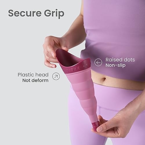 TRIPTIPS Pee Conch Foldable Female Urinal Device Portable Urinal for Women Pee Funnel for Women Travel, She Pee Cup for Women Stand to Pee Womens Urinal Funnel with Tube Case (D-Purple) - Image 3