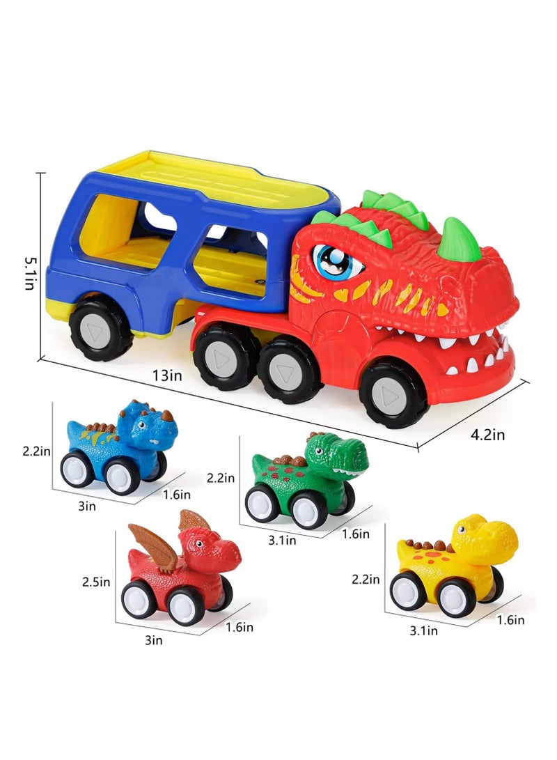 Monster Truck Toys for 2-5 Year Olds, 5-Piece Dinosaur Toys for Age 2-6, Pull Back Cars for Toddlers & Girls, Birthday Gifts  - Image 2