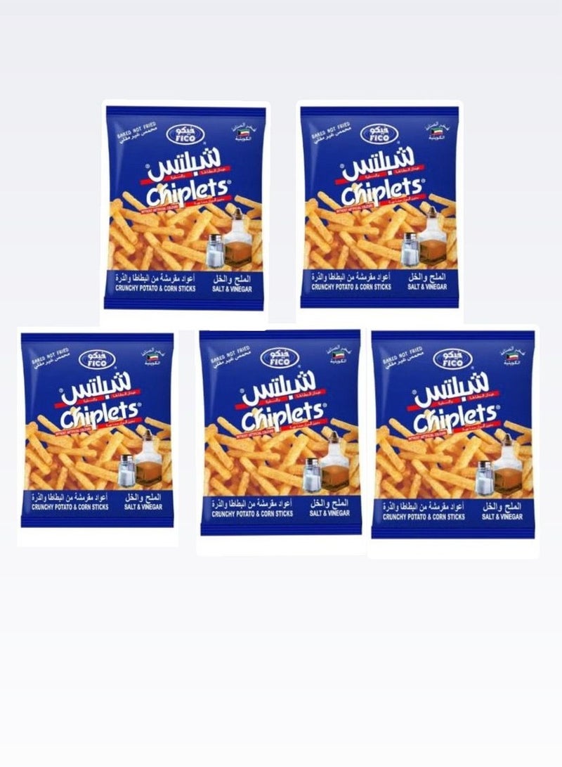 فيكو 5 اكياس رقائق فيكو بالملح والخل، أعواد مقلية والذرة - 28 جرام - Image 1