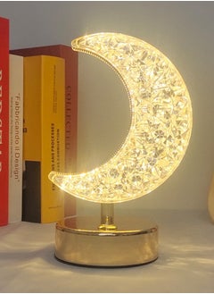 Crystal Table Lighting In The Shape Of Ramadan Crescent Gold