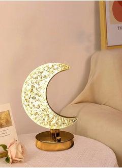 آد فيت اضاءة طاولة كريستال على شكل هلال رمضان ذهبي  - Image 4