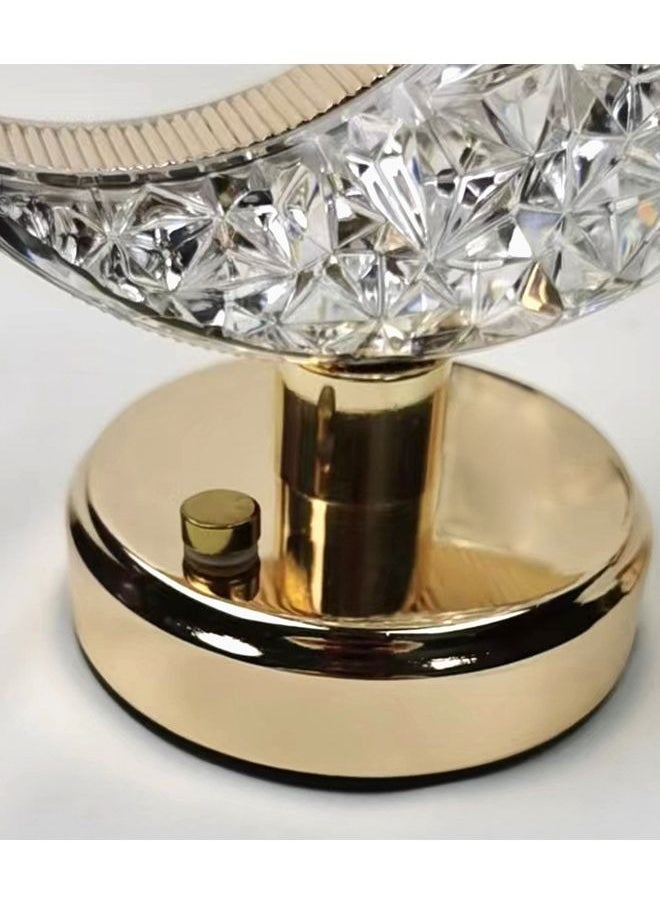 ADDFiT - Crystal Table Lighting In The Shape Of Ramadan Crescent Gold - Image 1