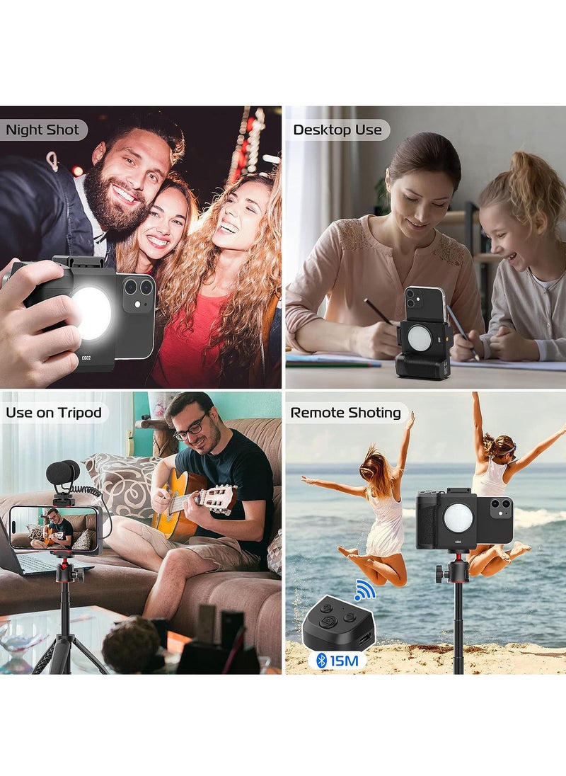 Generic - Smartphone Camera Grip, Griphone CapGrip with Detachable Wireless Remote Control, Three-Speed Adjustable Fill Light for Phones Video/Photo Shooting - Image 1