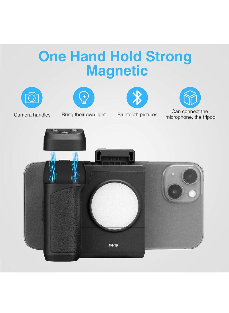 Generic - Smartphone Camera Grip, Griphone CapGrip with Detachable Wireless Remote Control, Three-Speed Adjustable Fill Light for Phones Video/Photo Shooting - Image 1