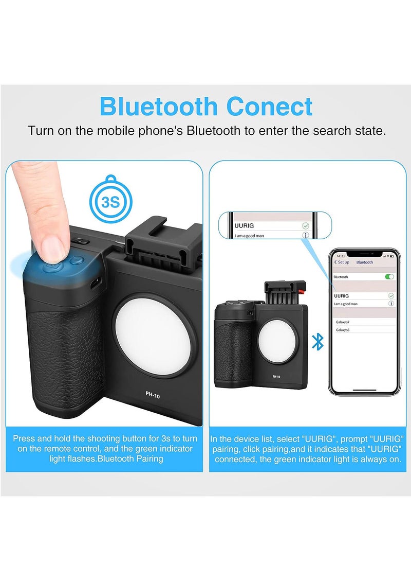 Generic - Smartphone Camera Grip, Griphone CapGrip with Detachable Wireless Remote Control, Three-Speed Adjustable Fill Light for Phones Video/Photo Shooting - Image 1