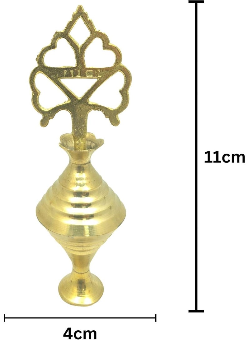 Sunely Brass Surma Dani-  Gold Kohl/Surma Holder with applicator stick | Decorative Ethnic Gift 11cm - Image 2