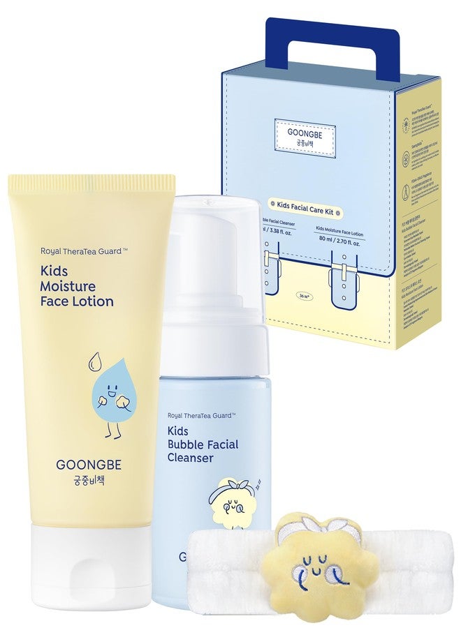 GOONGBE Kids Facial Care Kit - Korean Low pH Bubble Facial Cleanser & Moisture Face Lotion - Face Wash & Moisturizer Set with Cica & Panthenol - Allergen-Free Formula 3.38 fl.oz. & 2.7 oz. - Image 1