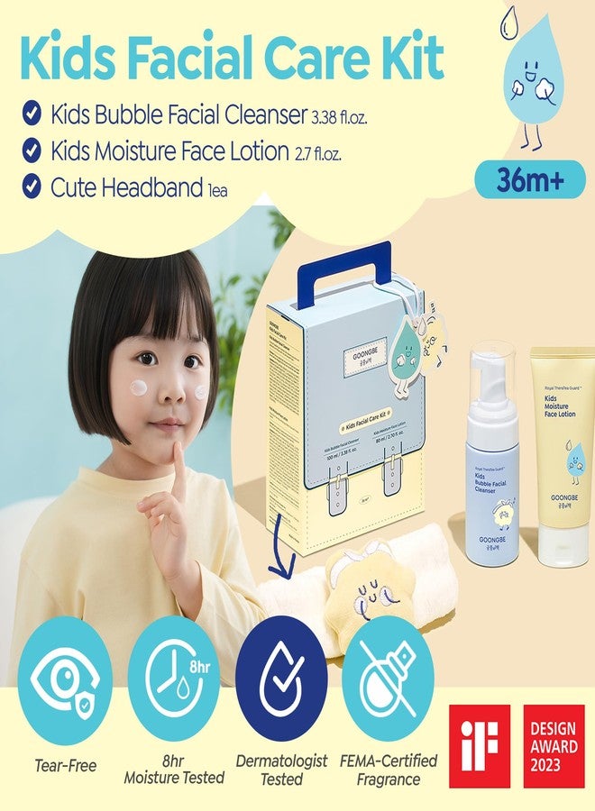 GOONGBE Kids Facial Care Kit - Korean Low pH Bubble Facial Cleanser & Moisture Face Lotion - Face Wash & Moisturizer Set with Cica & Panthenol - Allergen-Free Formula 3.38 fl.oz. & 2.7 oz. - Image 2