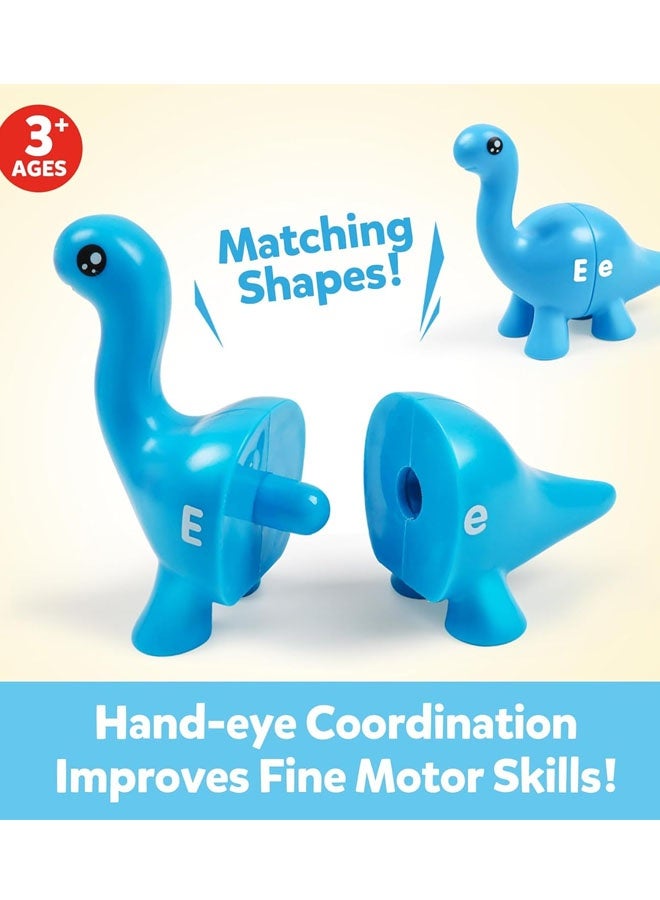 Early Education Toy,Educational Learning Toy,Matching Letters Counting Dinosaur Toys with Double-Sided ABC Alphabet Preschool Learning Uppercase Lowercase Sensory Sorting Montessori Toy Sets for Kids Toddler Aged 3+ Years Old - Image 4