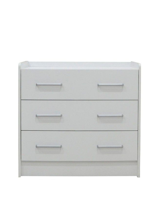 DANUBE HOME Supreme 3 Drawers Young Dresser Dresser For Bedroom Chest Of Drawers Storage Organizer Unit For Living Room Entryway Hallway Nursery Kids Room -White  - Image 5