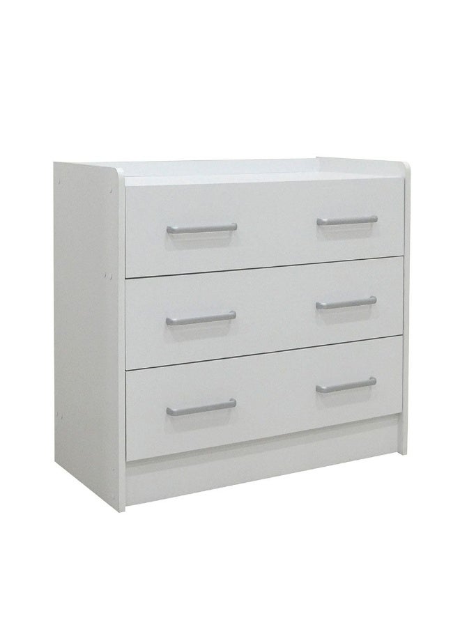 DANUBE HOME Supreme 3 Drawers Young Dresser Dresser For Bedroom Chest Of Drawers Storage Organizer Unit For Living Room Entryway Hallway Nursery Kids Room -White  - Image 3